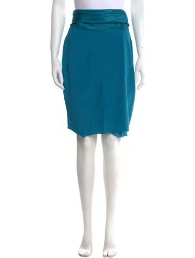Pre-owned Louis Vuitton Silk Knee-length Skirt In Blue