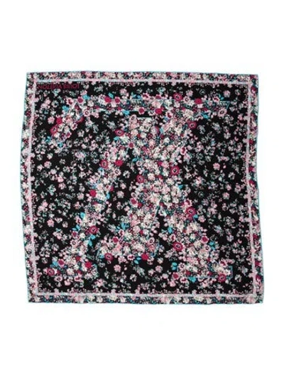 Pre-owned Louis Vuitton Silk Lv Monogram Scarf In Black