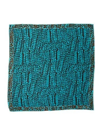 Pre-owned Louis Vuitton Silk Lv Monogram Scarf In Blue