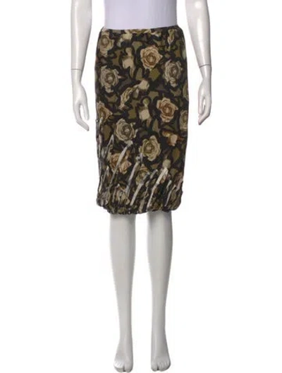 Pre-owned Louis Vuitton Silk Midi Length Skirt In Black