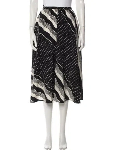 Pre-owned Louis Vuitton Silk Midi Length Skirt W/ Tags In Black