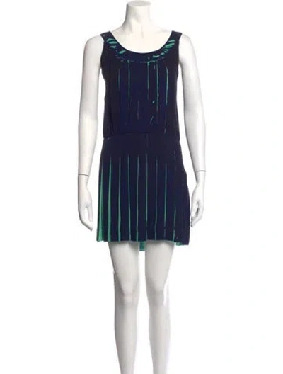 Pre-owned Louis Vuitton Silk Mini Dress In Blue