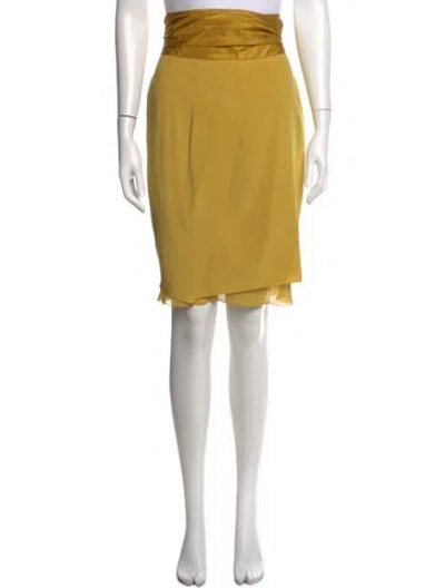 Pre-owned Louis Vuitton Silk Mini Skirt In Gold
