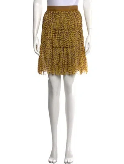Pre-owned Louis Vuitton Silk Mini Skirt In Yellow