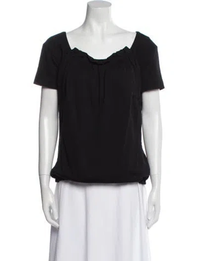 Pre-owned Louis Vuitton Silk Off-the-shoulder Blouse In Black