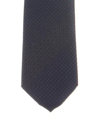 Pre-owned Louis Vuitton Silk Paterned Tie  W/tags In Blue