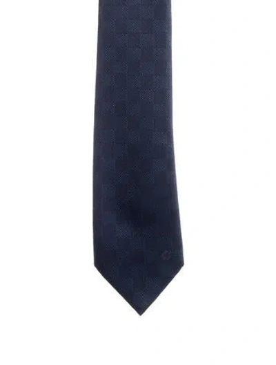 Pre-owned Louis Vuitton Silk Pattern Print Tie In Blue