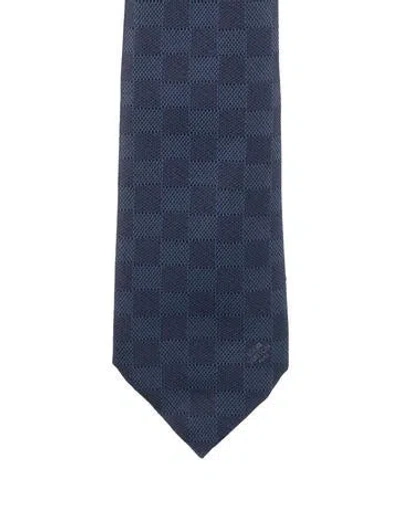 Pre-owned Louis Vuitton Silk Pattern Print Tie In Blue