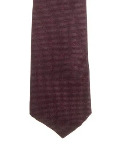 Pre-owned Louis Vuitton Silk Pattern Print Tie In Burgundy