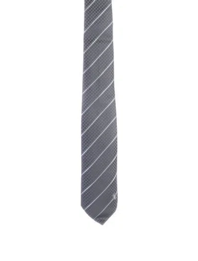 Pre-owned Louis Vuitton Silk Pattern Print Tie In Grey/white