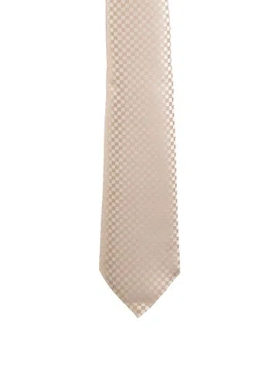 Pre-owned Louis Vuitton Silk Pattern Print Tie In Neutral