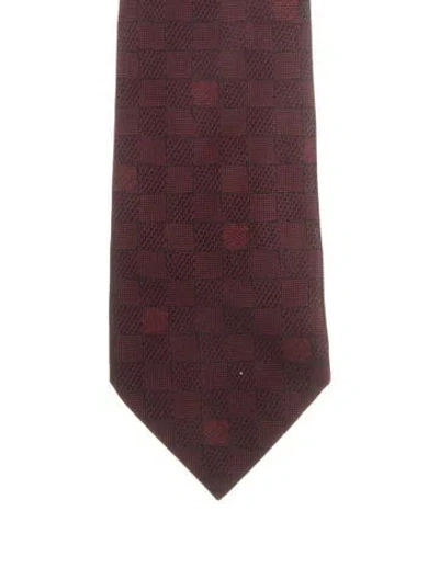 Pre-owned Louis Vuitton Silk Pattern Print Tie In Red