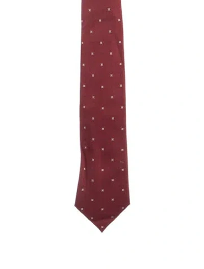 Pre-owned Louis Vuitton Silk Pattern Print Tie In Red