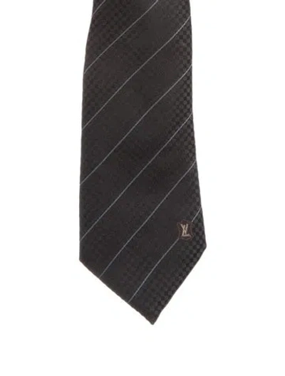 Pre-owned Louis Vuitton Silk Pattern Tie In Black