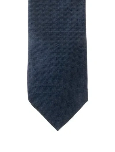 Pre-owned Louis Vuitton Silk Pattern Tie In Blue