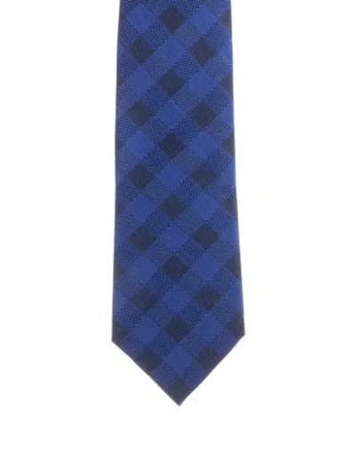 Pre-owned Louis Vuitton Silk Pattern Tie W/tags In Blue