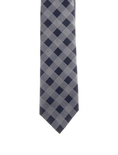 Pre-owned Louis Vuitton Silk Pattern Tie W/tags In Gray
