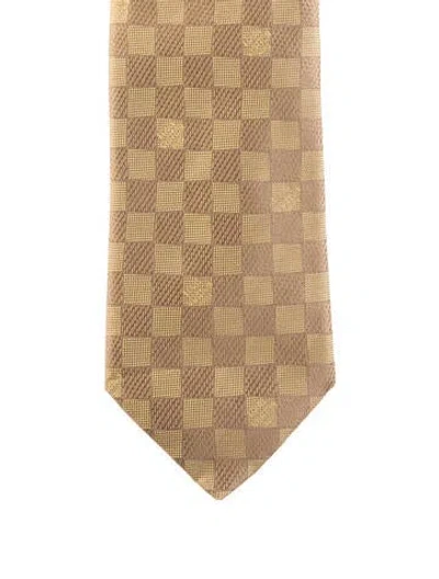 Pre-owned Louis Vuitton Silk Pattern Tie In Yellow