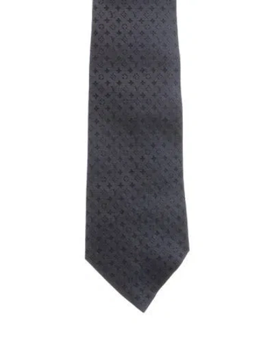 Pre-owned Louis Vuitton Silk Patterned Tie In Blue