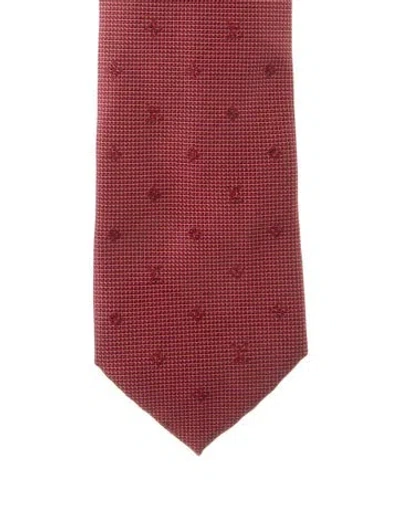 Pre-owned Louis Vuitton Silk Patterned Tie In Red
