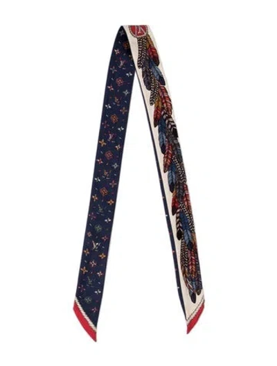 Pre-owned Louis Vuitton Silk Printed Bandeau In Blue