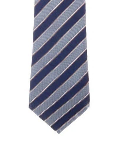 Pre-owned Louis Vuitton Silk Printed Tie In Blue