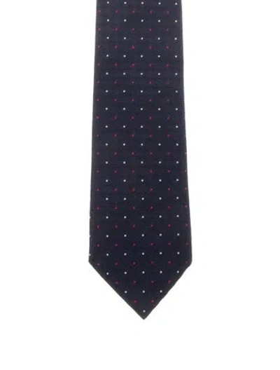 Pre-owned Louis Vuitton Silk Printed Tie In Blue