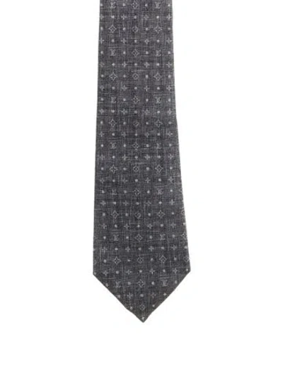 Pre-owned Louis Vuitton Silk Printed Tie In Neutrals