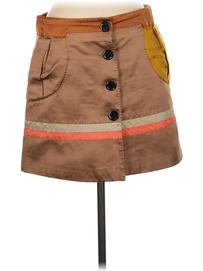 Pre-owned Louis Vuitton Silk Skirt In Tan
