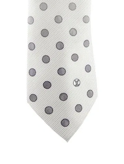 Pre-owned Louis Vuitton Silk Suit Tie In White
