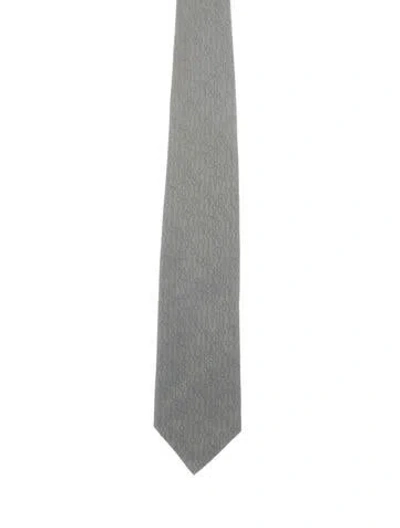 Pre-owned Louis Vuitton Silk Tie In Gray