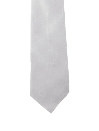 Pre-owned Louis Vuitton Silk Tie In Gray