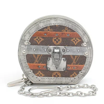 Pre-owned Louis Vuitton Silver Brown Pvc Coin Purse/coin Case ()