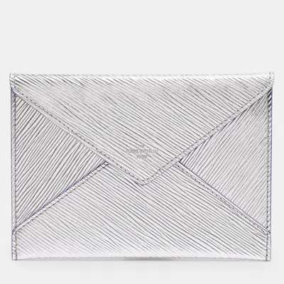 Pre-owned Louis Vuitton Silver Epi Leather Invitation Envelope Clutch