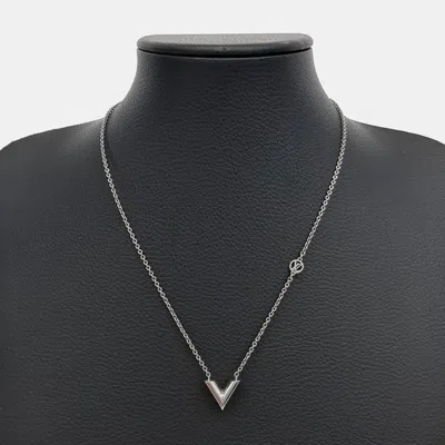 Pre-owned Louis Vuitton Silver Essential V Supple Necklace