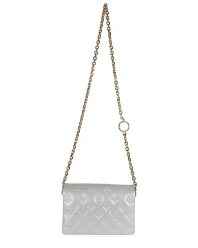 Pre-owned Louis Vuitton Silver Leather Pochette Coussin (authentic Pre-loved)