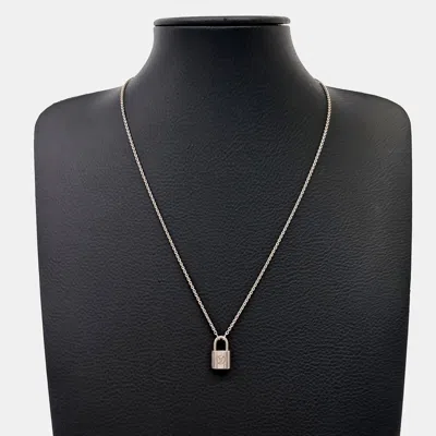 Pre-owned Louis Vuitton Silver Lockit Necklace In Multi