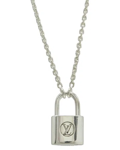 Pre-owned Louis Vuitton Silver Lockit Unicef Necklace Pendant (authentic Pre-loved)
