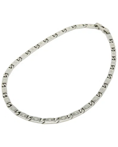 Louis Vuitton Silver Metal Necklace (authentic Pre-loved) In Metallic