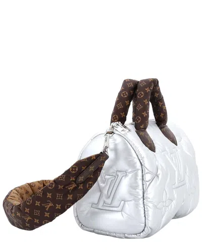 Pre-owned Louis Vuitton Silver Monogram Quilted Econyl Nylon Speedy Bandouliere 25 (authentic Pre-loved)