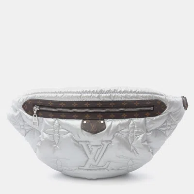 Pre-owned Louis Vuitton Silver Nylon/pvc Lv Pillow Maxi Bumbag