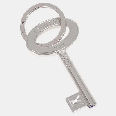 Pre-owned Louis Vuitton Porte Cle Travel Key Ring Small In Silver