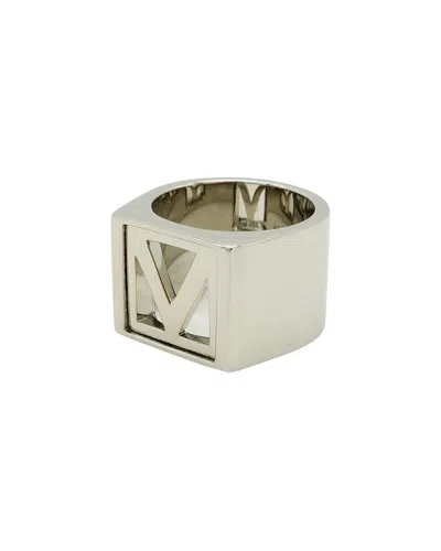 Pre-owned Louis Vuitton Silver V Square Ring (authentic Pre-loved)