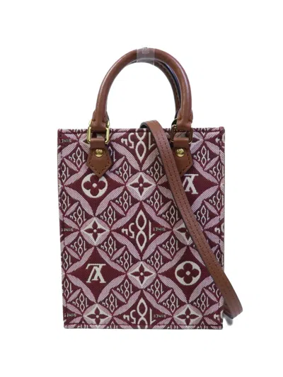 Pre-owned Louis Vuitton Since 1854 Petit Sac Plat Monogram Jacquard Tote Bag In Red