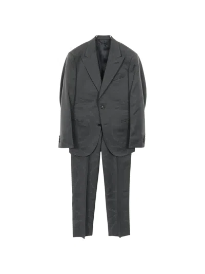 Pre-owned Louis Vuitton Single-breasted Wool Suit In Gray