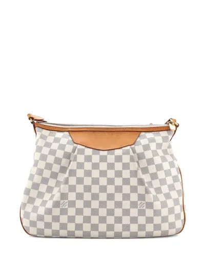 Pre-owned Louis Vuitton Siracusa Handbag Damier Mm Shoulder Bag In White