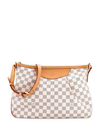 Pre-owned Louis Vuitton Siracusa Handbag Damier Mm Shoulder Bag In White