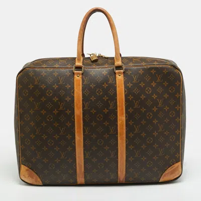 Pre-owned Louis Vuitton Sirius 55 Monogram Canvas Suitcase In Brown