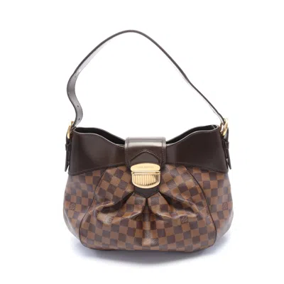 Pre-owned Louis Vuitton Sistina Mm Damier Ebene One Shoulder Bag Pvc Leather Brown