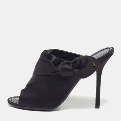 Pre-owned Louis Vuitton Size 38.5 Black Satin Mules